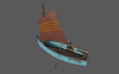 Wooden Fisher Boat 3D Model