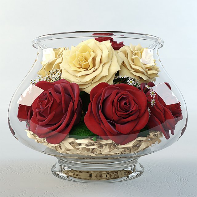 Roses in the aquarium 3D Model