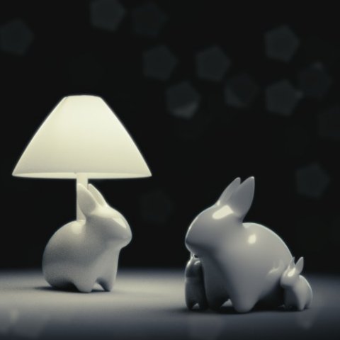 Porcelain Rabbit Table Lamp Free 3D Model