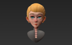 Cartoon character girl 3D Model