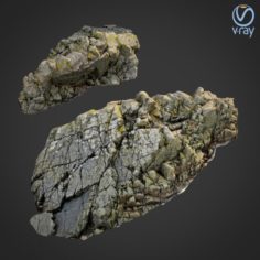 3d scanned rock cliff J 3D Model