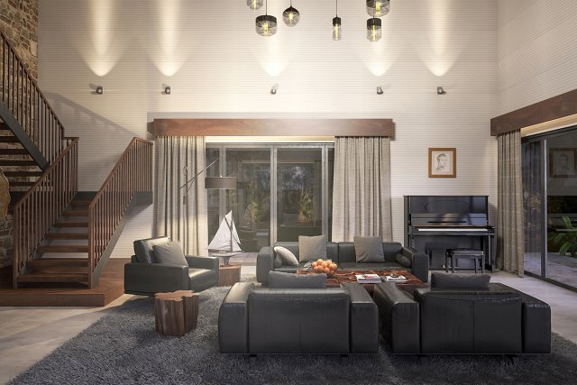 Villa living room 3D Model
