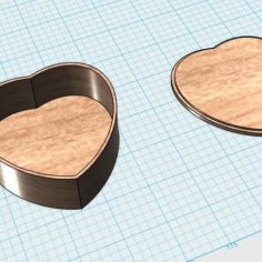 heart shaped box with lid 3D Print Model