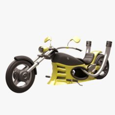 Chopper 04 Yellow-Carbon 3D Model