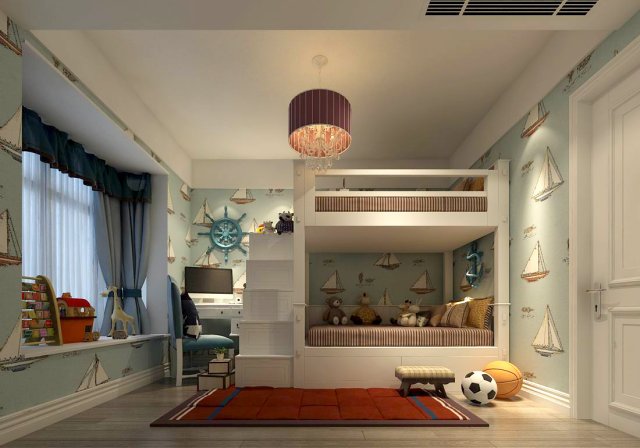 Family Children Bedroom Design full model 03 3D Model