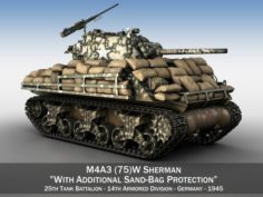 M4A3 75 W Sherman – 25TB 3D Model