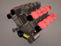 Turbocharged V8 Engine 3D Model