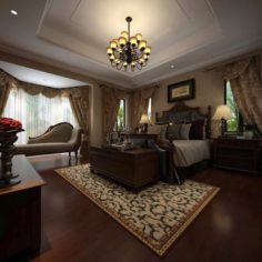 Luxury stylish interior master Bedroom – 89 3D Model