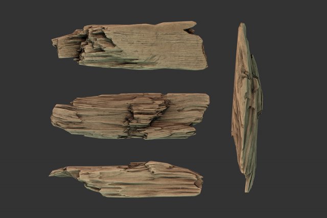 Wooden Plank Debris 3D Model