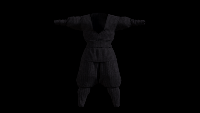 High Poly Ninja Shinobi Clothes 3D Model