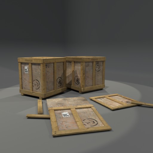 Wooden crate						 Free 3D Model