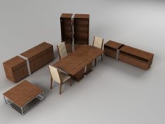 Living Room Furniture Set 01 3D Model
