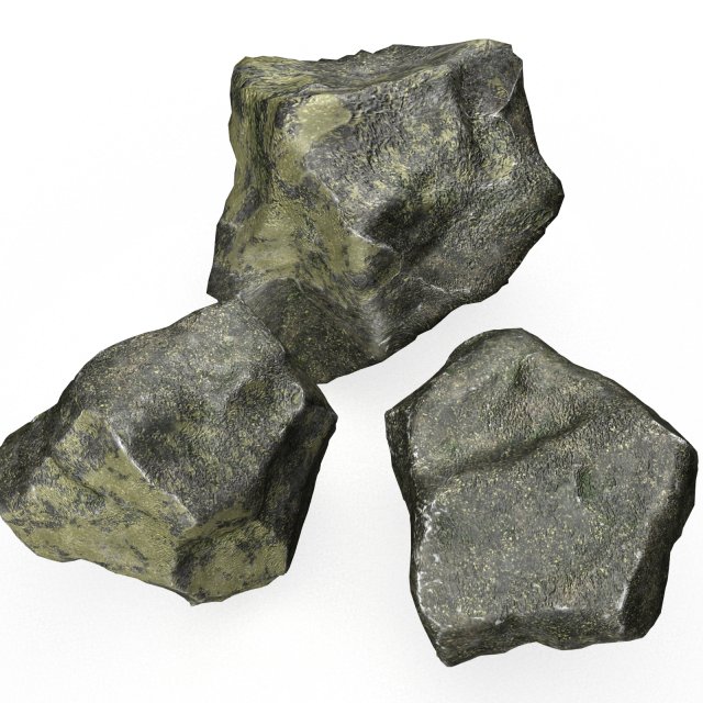 Rock 3 Type Boulder 3D Model