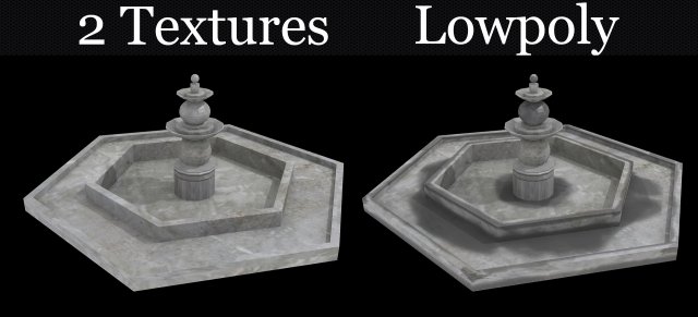 Fountain Lowpoly 3D Model