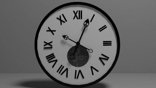 Clock Low Poly 3D Model