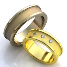 Wedding rings-SET 4 3D Model