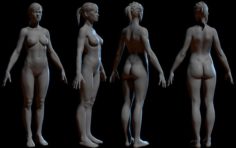Realistic Female Game Ready fully Rigged 3D Model