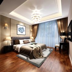 Bedroom – European style -9448 3D Model