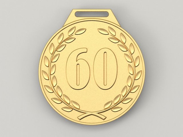 60 years anniversary medal 3D Model