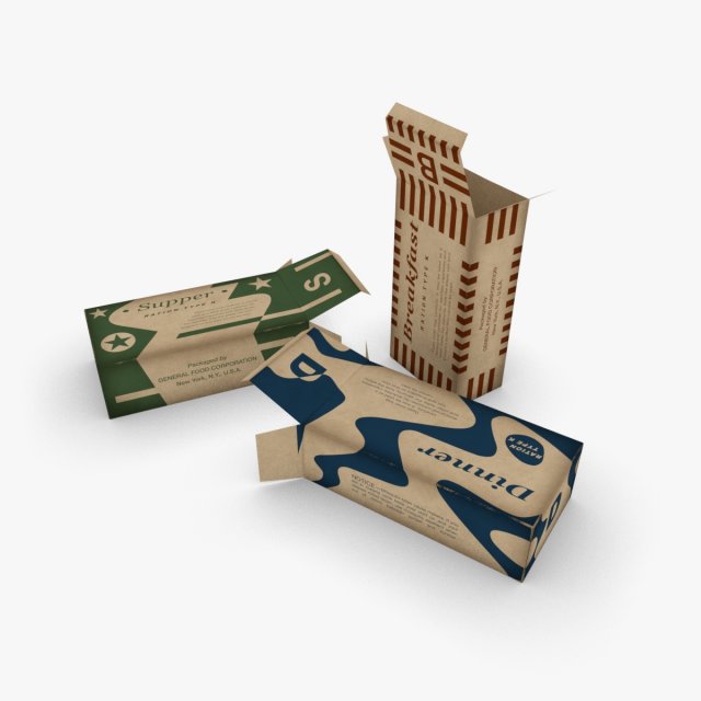 US K-Ration boxes End War WWII 3D Model