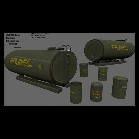 Fuel tanker set 3D Model