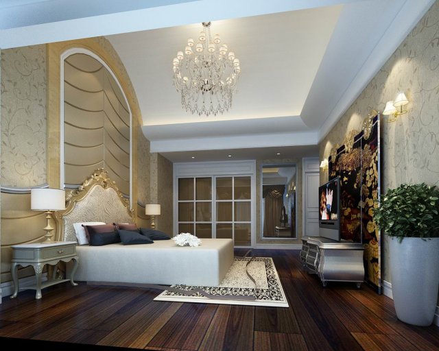 Luxury stylish interior master Bedroom – 59 3D Model