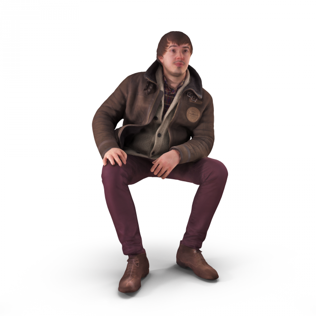 Casual Man Winter Dress 3D Model