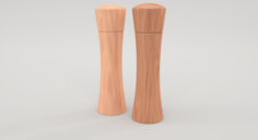 Wooden Salt and Pepper Mill 3D Model