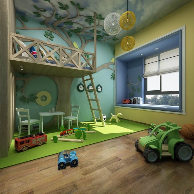 Children bedroom 01 3D Model