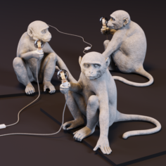 The Monkey Lamp Sitting Version 3D Model
