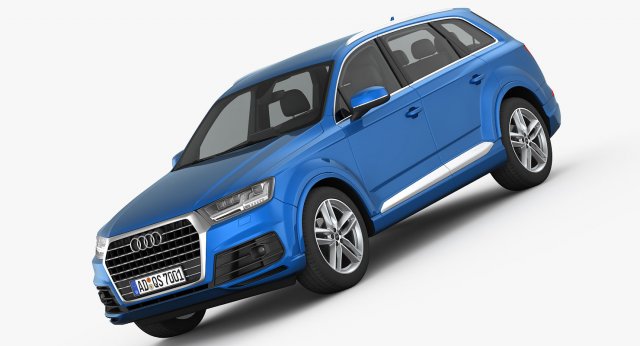 Audi Q7 S-Line 2016 detailed interior 3D Model