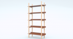 Stax Walnut Bookcase 3D Model