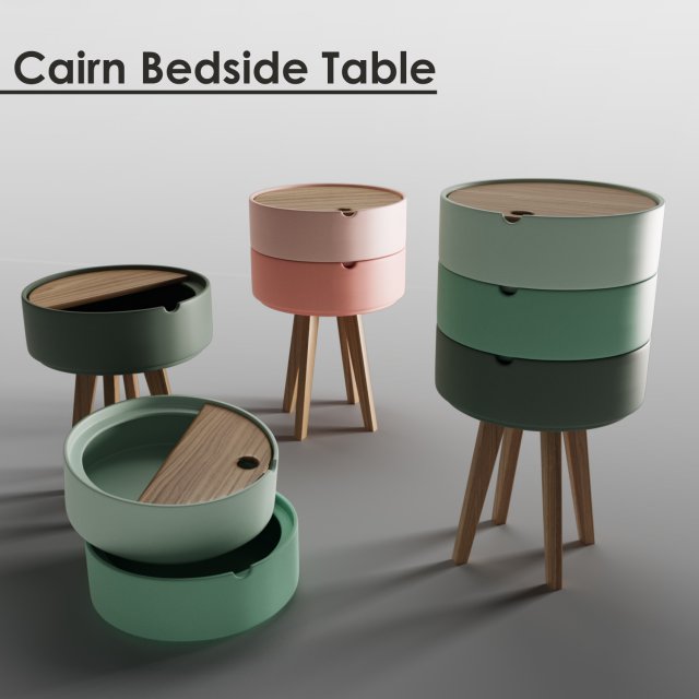 Cairn Bedside Table 3D Model
