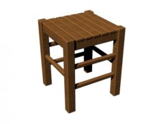 Banco de madera 3D Model