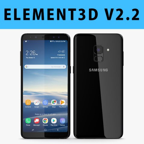 E3D – Samsung Galaxy A8 Plus 2018 Black 3D 3D Model
