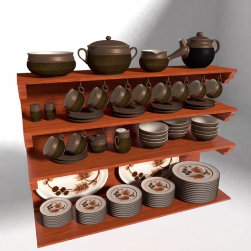 Denby Cotswold Crockery Set						 Free 3D Model