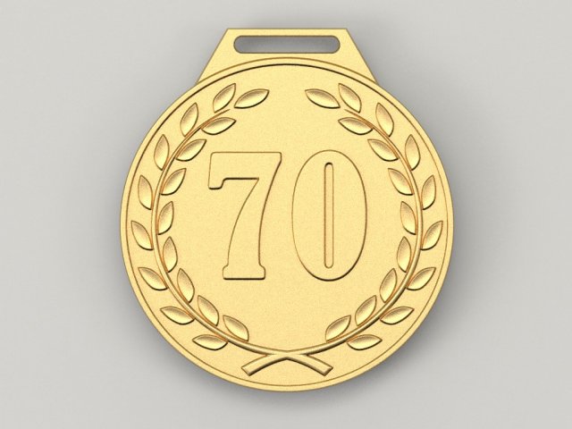 70 years anniversary medal 3D Model