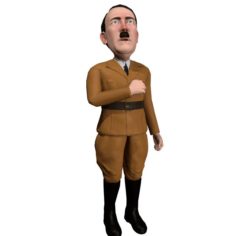 Hitler caricature rigged animated low poly 3D Model