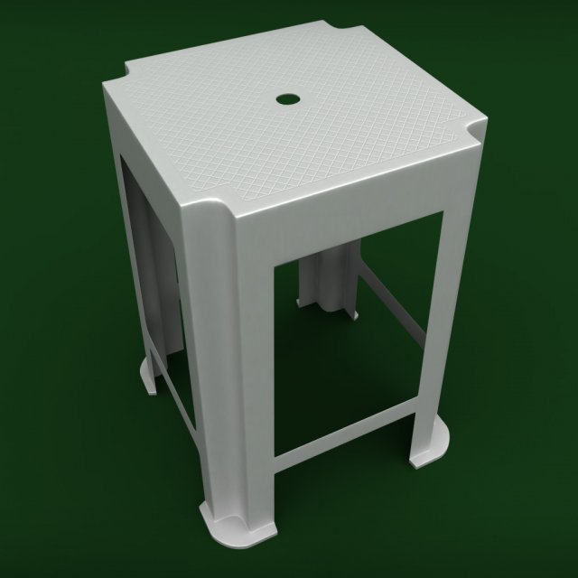 Garden plastic stool 3D Model