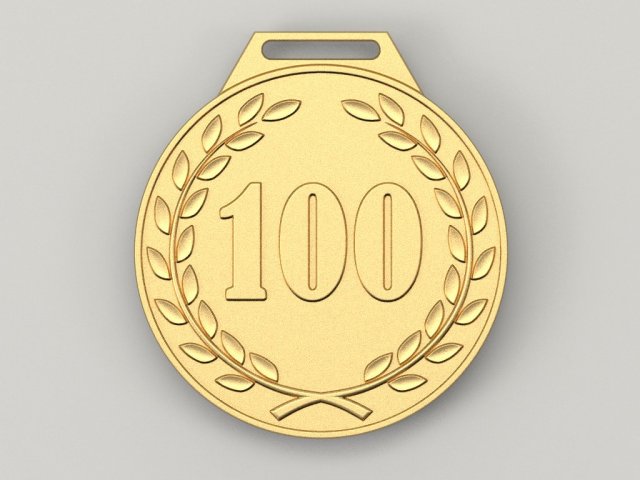 100 years anniversary medal 3D Model