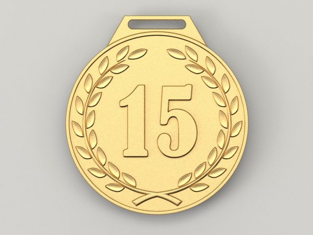 15 years anniversary medal 3D Model