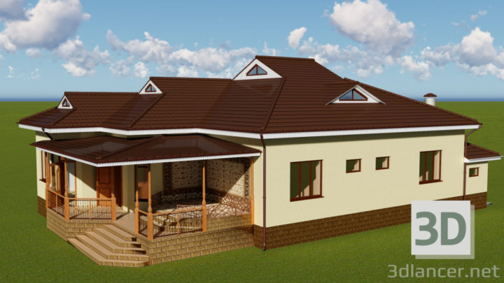 3D-Model 
Small private house with terrace