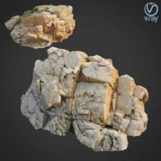 3d scanned rock cliff U 3D Model