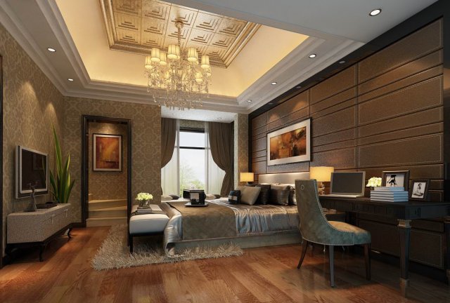 Luxury stylish interior master Bedroom – 39 3D Model