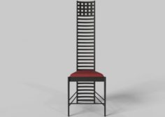 Hill House Chair by Charles Rennie Mackintosh 3D Model