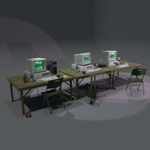 Computers, desk and chairs						 Free 3D Model