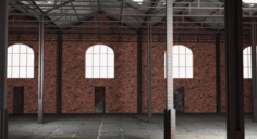 Old Brick Warehouse Interior 3D Model