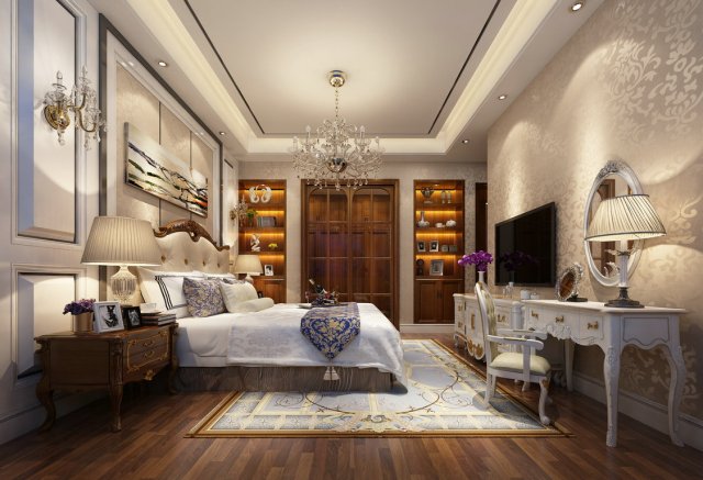 Bedroom – European style -9404 3D Model