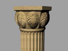Lion Ancient Column 3D Model