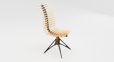 Wooden Skeleton Chair 3D Model